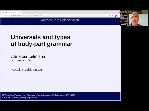 Christian Lehmann: Universals and types of body-part grammar