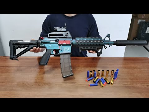 M4a1 Automatic Shell Ejecting Soft Bullet Toy Gun Unboxing 2023