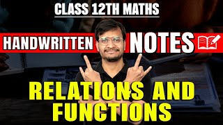 Class 12 Relations and Functions Notes | Handwritten Notes for Class 12 | Best Way to Make Notes