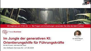 Im Dschungel der generativen KI - Orientierungshilfe für Führungskräfte - bbv Software Services AG