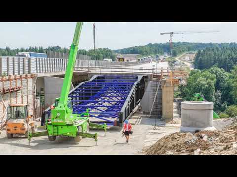 Längsverschub der Talbrücke Werntal, A7