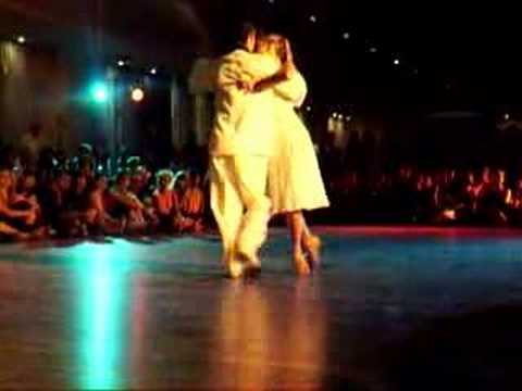  Andrea Misse  and  Javier Rodriguez  are  dancing  to  the  tango  "  Bien Pulenta  "