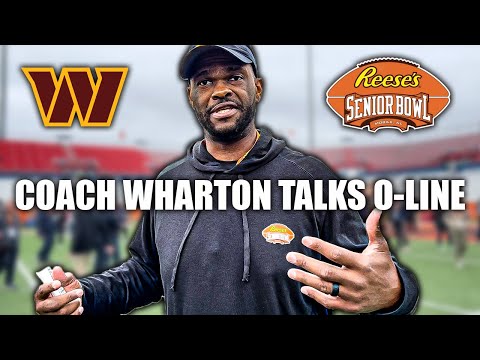 ​@commanders Coach Wharton Talks Offensive Line After Senior Bowl Practice