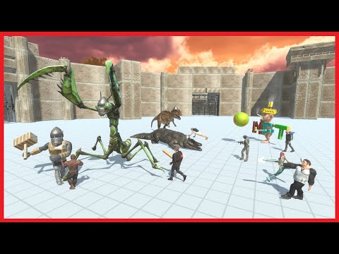 PURUSSAURUS,CARCHARO,PRAYING MANTIS,GHOR HAMMER VS FACTIONS - ANIMAL REVOLT BATTLE SIMULATOR