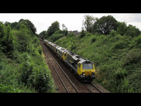 Freightliner 70014 66618 66567 66565 70001 66559 66610 Hope - Crewe B.H @ Poleacre Lane 24/7/21