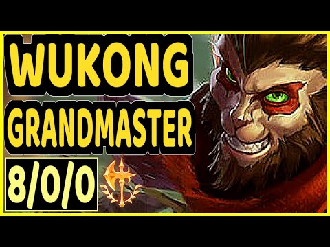 HARAMBE (WUKONG) vs JAX - 8/0/0 KDA TOP GAMEPLAY - NA Ranked GRANDMASTER
