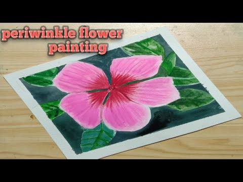 easy to paint periwinkle flower painting watercolor tutorial | Afshan Art studio |