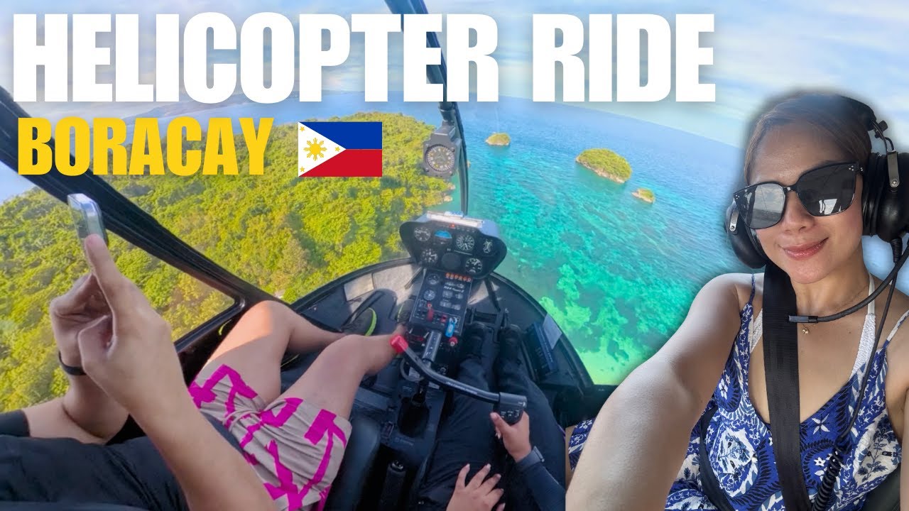 Travelers experience aerial views of island via helicopter tour.