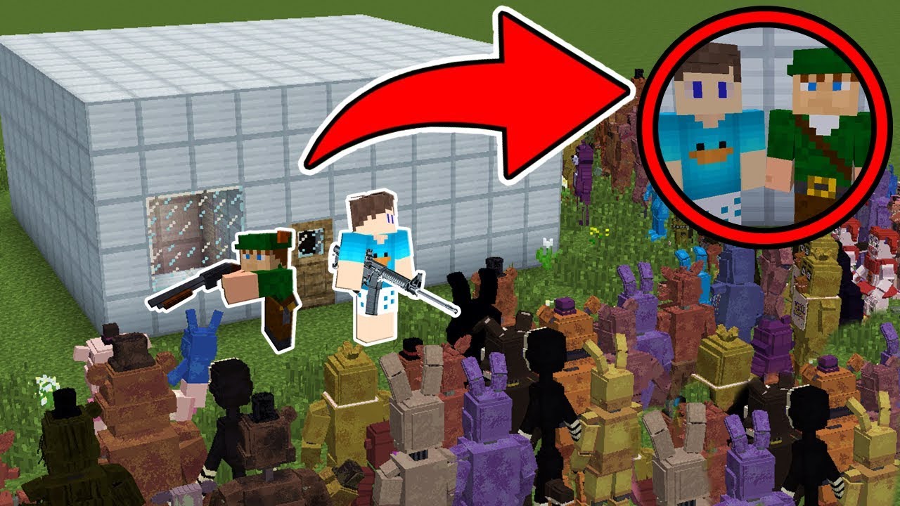 APOCALIPSE DE 10000 ANIMATRONICS ATACARAM NOSSAS CASAS NO MINECRAFT!! (FIVE NIGHTS AT FREDDY'S)