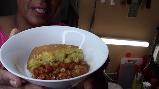 Air Fryer Delightful Cornbread Covered Over Chili Recipe
