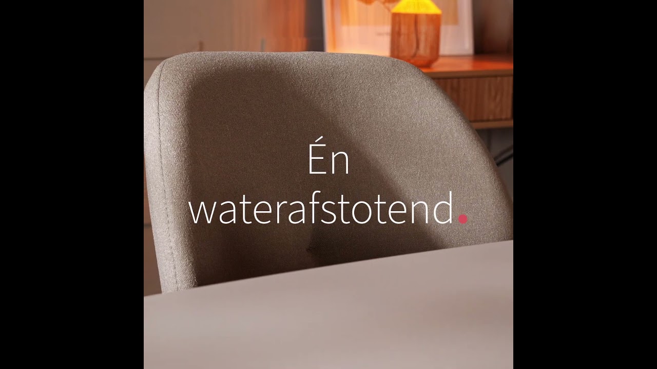 Scandinavische eetkamerstoel op wieltjes Runa gerecyclede stof grijs