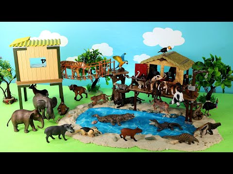 Jungle Animal Figurines and Safari Diorama