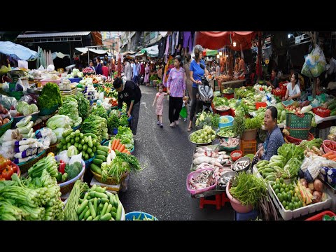 Amazing Hidden Vegetable Market @Chbar Ampov – Fresh Food & Lifestyle Of Khmer People In Food Market