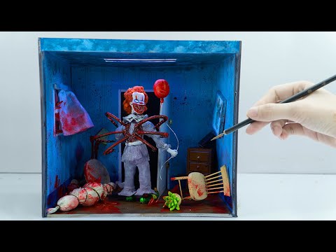 How to make Pennywise from IT Diorama / Polymer Clay / Sculpture Timelapse