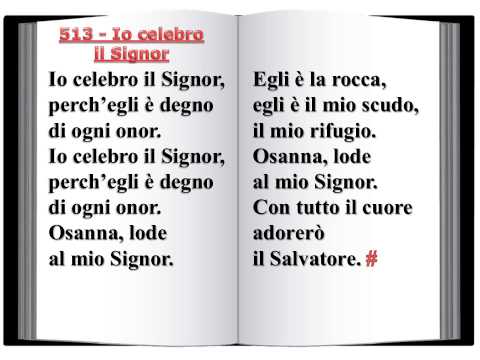 513 Io celebro il Signor - Innario Chiesa Cristiana Avventista del Settimo Giorno 2014