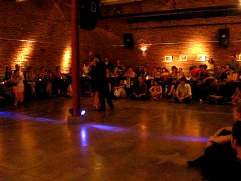  Pablo Martin Giorgini  and  Noelia Coletti  are  dancing  to  the  tango  "  Bahia Blanca  "