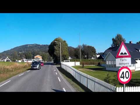 Cabview from our bus Bova Road A 6 from Hamar to Lillehammer, entry to Lillehammer August 2015 part