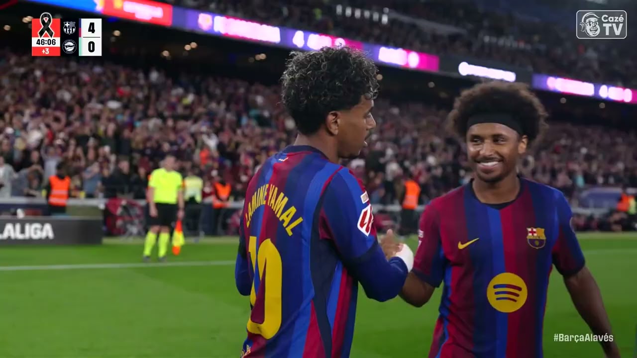 É O QUARTO DO BARÇA! LAMINE YAMAL MARCA CONTRA O ALAVÉS E TRANSFORMA A VITÓRIA EM GOLEADA NA LALIGA!