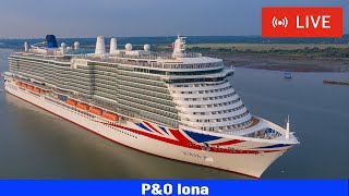 SHIPS TV - P&O Iona & SKy Princess Cruise Ship Departing Port of Southampton (LIVE)