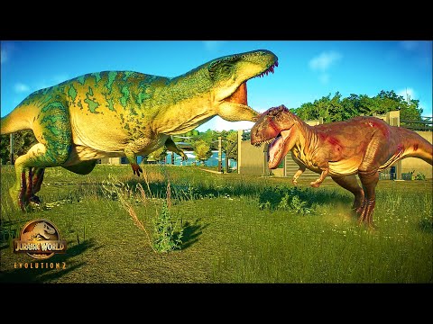 Acrocanthosaurus vs Albertosaurus, Dinosaurs Fighting, Jurassic World Evolution 2