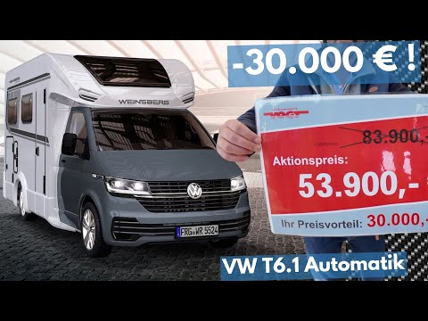 -30,000 €! Weinsberg VW T6.1 53,900 € Motorhome Automatic Not registered Mega Equipment