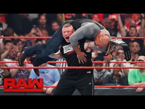 Brock Lesnar attacks new Universal Champion Goldberg: Raw, March 6, 2017
