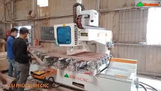 MÁY CNC MỘNG ÂM 5 Đầu Woodmaster chạy Router - khoan siêu nhanh