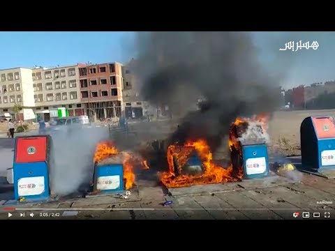 مرة أخرى.. مجهولون يحرقون حاويات تحت أرضية لتجميع أزبال وسط مدينة فاس