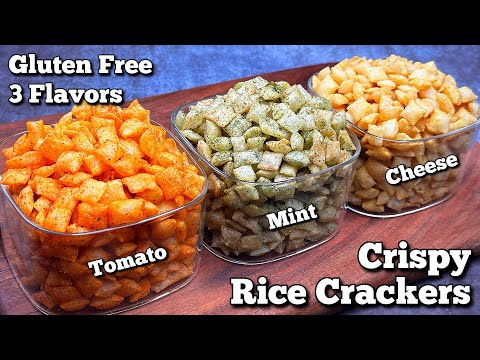 3-Flavor Crispy Rice Crackers Recipe | Gluten-Free & Easy Rice Snacks !