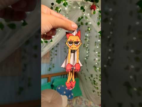 Making scraps from dandy’s world into a hanging paper doll! 🖍️✨ #papercraft