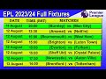 Premier League 2023/24 Full Fixtures & Schedule | EPL Fixtures 2023/24
