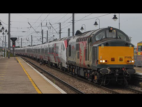 37608 Drags 745105 Through Ely For Norwich 19/09/2021