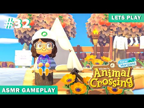 ANIMAL CROSSING: NEW HORIZONS - Building A Small Campsite For My Villagers - Whispered | ASMR GAMING