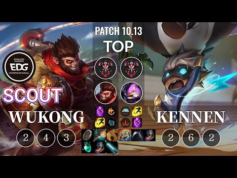 EDG Scout Wukong vs Kennen Top - KR Patch 10.13