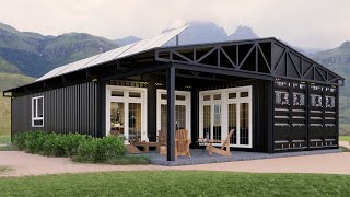 Container house plans 2 bedrooms - 2 bathrooms - Modern farm container house