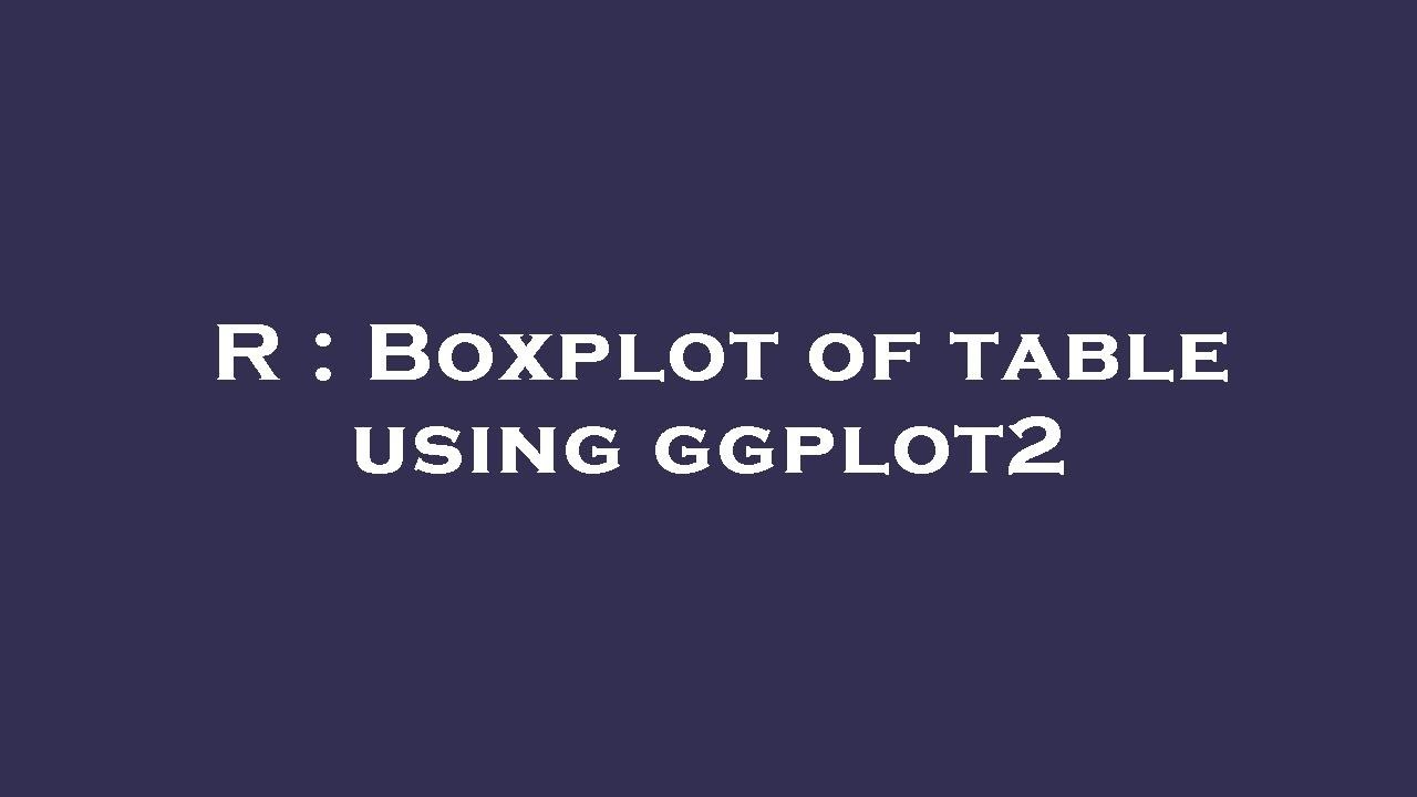 R : Boxplot of table using ggplot2