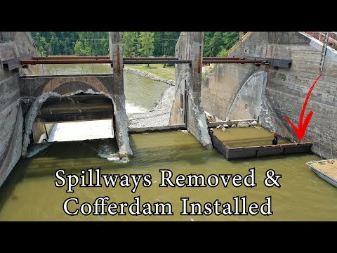 Update: Tobacco River Dam - Spillways Removed & Cofferdam Installed! - Dam Collapse - Wixom Flood
