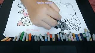 Coloring Picture Of A Little Girl Surprised To See A Wolf On Her Grandmother's Bed 6-Among The Stars