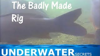 The badly made carp rig underwater fishing