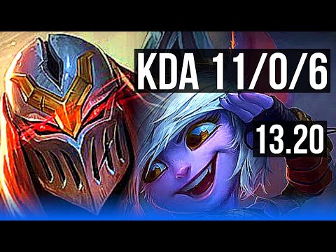 ZED vs TRISTANA (MID) | 11/0/6, 1.6M mastery, Legendary, Rank 8 Zed | KR Grandmaster | 13.20