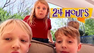 24 Hours Outside Challenge! Treasure Family Kids Backyard Adventure / The Beach House