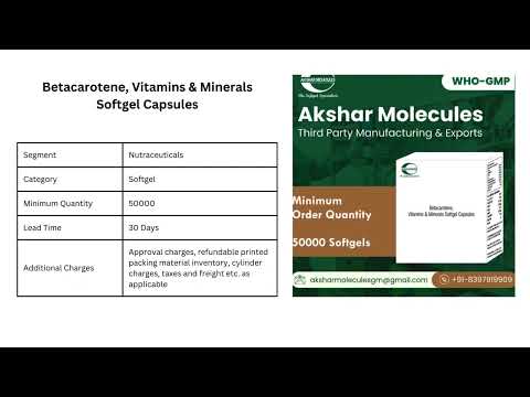Betacarotene, Vitamins & Minerals Softgel Capsules