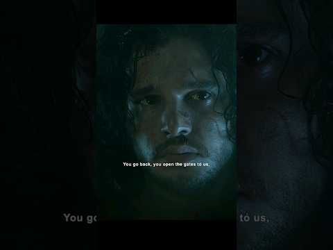 Mance tells Snow to go back and open the gate. #gameofthrones #jonsnow #mancerayder #thewall #movie