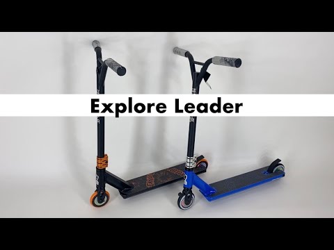 Трюковый самокат Explore Leader черно-оранжевый + пега - фото 1 - id-p1165719875