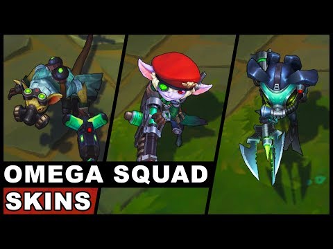 All Omega Squad Skins Fizz Twitch Veigar Teemo Tristana (League of Legends)