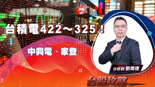 台積電422～325！ 中興電、家登！｜台股攻略｜劉烱德 (圖)