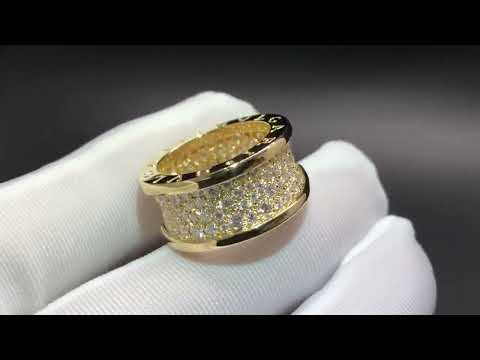 Bvlgari B.ZERO1 18k Yellow Gold Pave Diamond Band Ring #bvlgari #bzero1