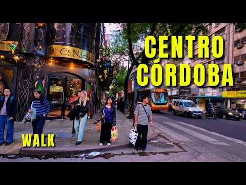 Caminando por el Centro de Córdoba al Caer la Tarde | Tour 4K en Argentina