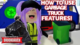 🚛⚠️HOW TO USE NEW GARBAGE TRUCK FEATURES IN BROOKHAVEN 🏡RP || ROBLOX BROOKHAVEN 🏡RP