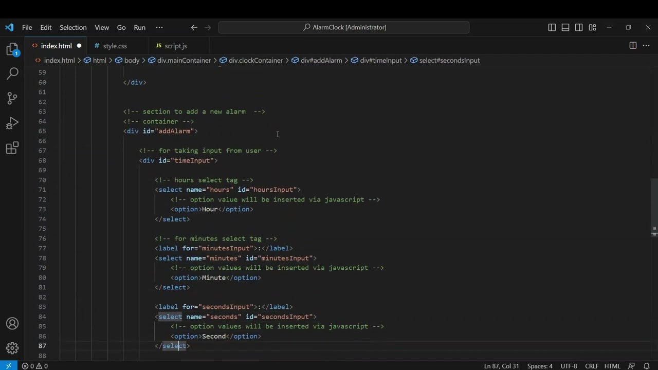 Alarm Clock project | Coding Ninjas